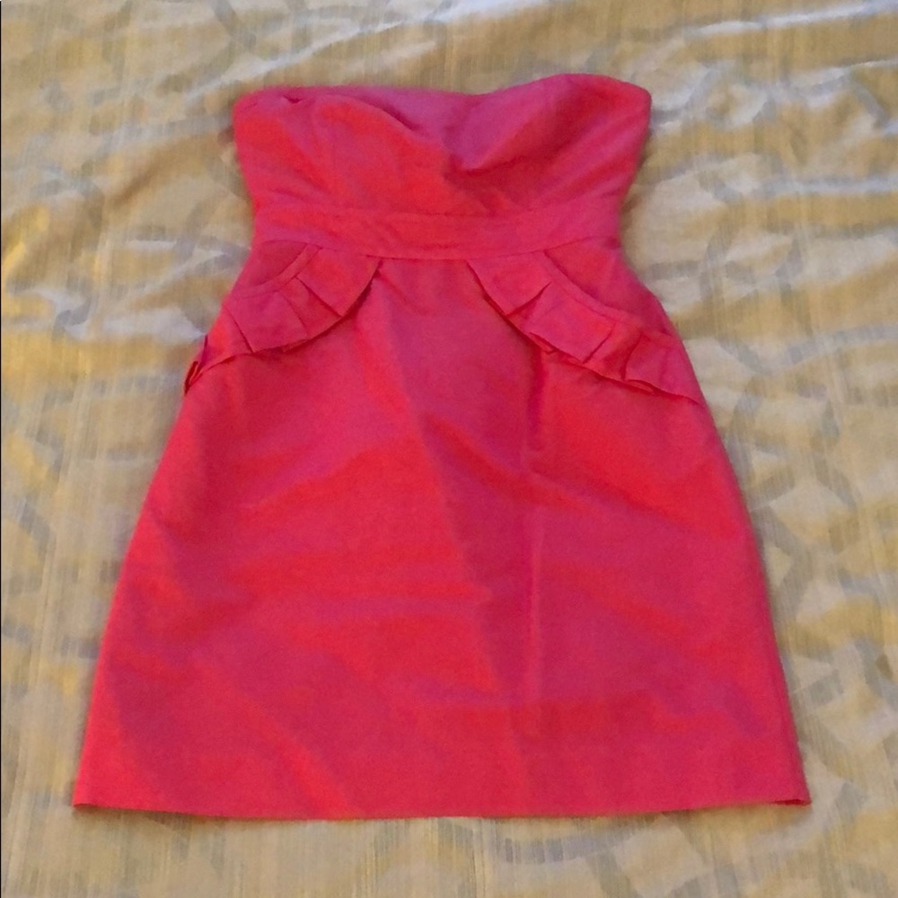 J. Crew Hot Pink Strapless Dress - 00